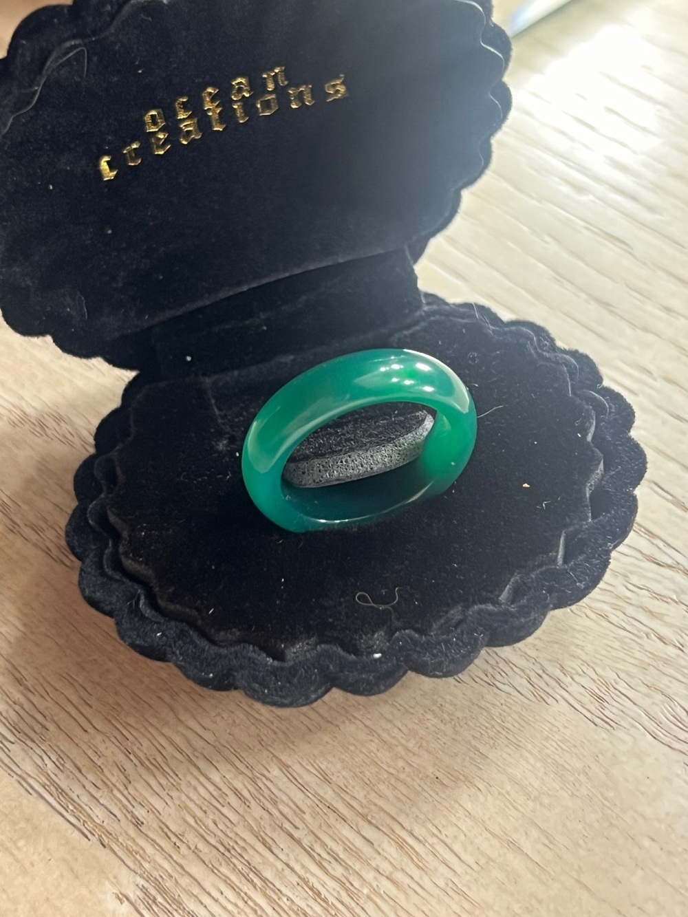 Green Resin Dome Ring - Women Jewelry
